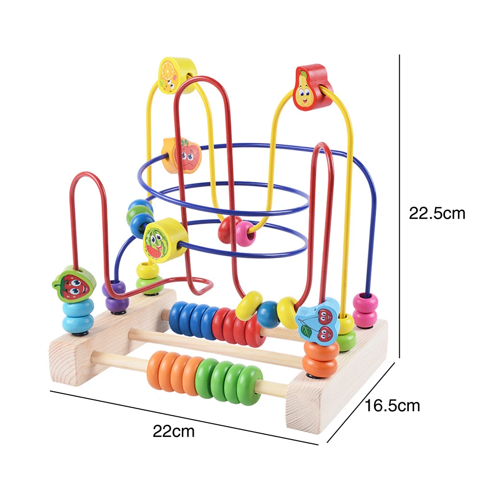 Дети детство обучения раннего образования фрукты сборка Детские Математика животных, расшиты разноцветными бусинами лабиринт Детские деревянные игрушки навыки подарок