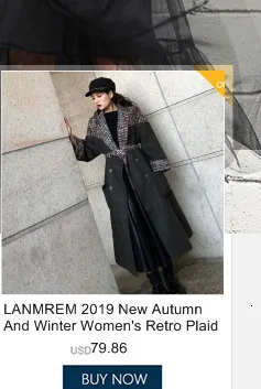 LANMREM,, куртка с лацканами, зимняя, новая, женская, Ретро стиль, овчина, мех, длинный рукав, на молнии, толстая, однотонная, свободная, хлопок, пальто PC278