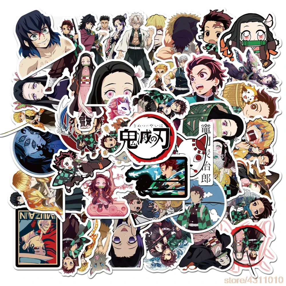 50 шт. аниме Demon Slayer Kimetsu No Yaiba стикер Косплей Prop ПВХ водонепроницаемый DIY СКЕЙТБОРД