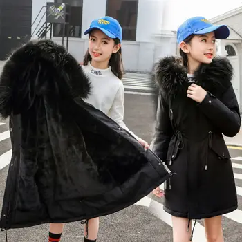 

2020 Winter Children Girls Fleece Parkas Kids Jackets For Girls Warm Thick Velvet Toddler Coat Baby Outwear Infant Overcoat W764