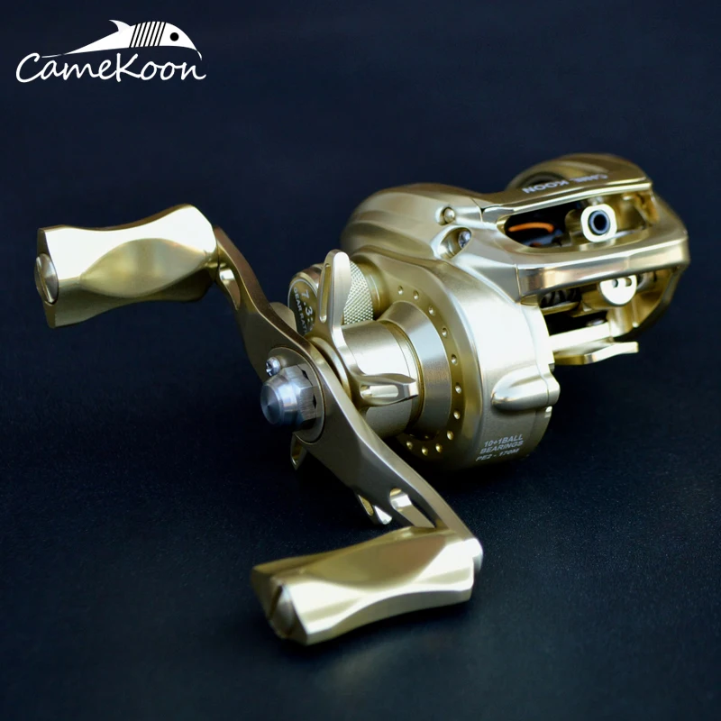 CAMEKOON Рыболовная катушка с алюминиевой рамой и ручкой 10 + 1 шарикоподшипник