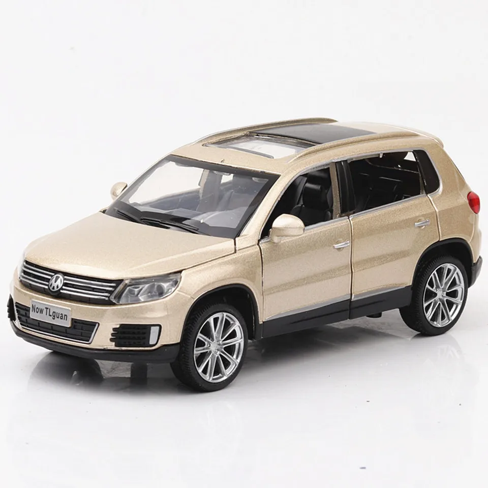 Изысканная модель автомобиля Tiguan Diecast 1:32 из сплава Игрушечная 6 открывающихся