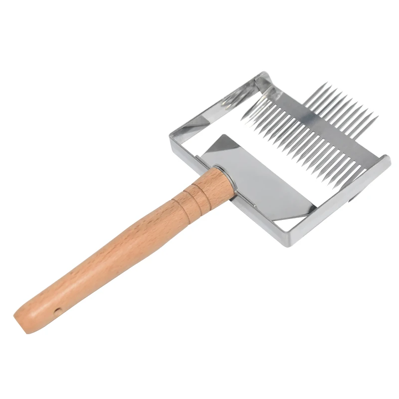 2 in 1 Stainless Steel Bee Hive Uncapping Honey Fork Beekeeper Scraper Shovel Honey Honeycomb Double Needle Beekeeping Tools