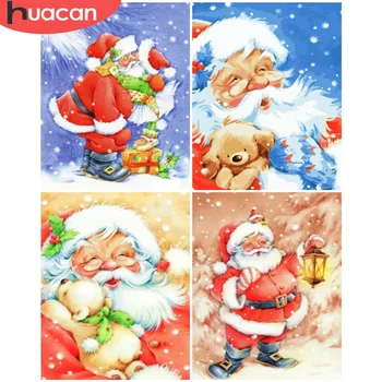 

HUACAN DIY Pictures By Number Christmas Kits Painting By Numbers Santa Claus Drawing On Canvas Hand Painted Picture Home Decor