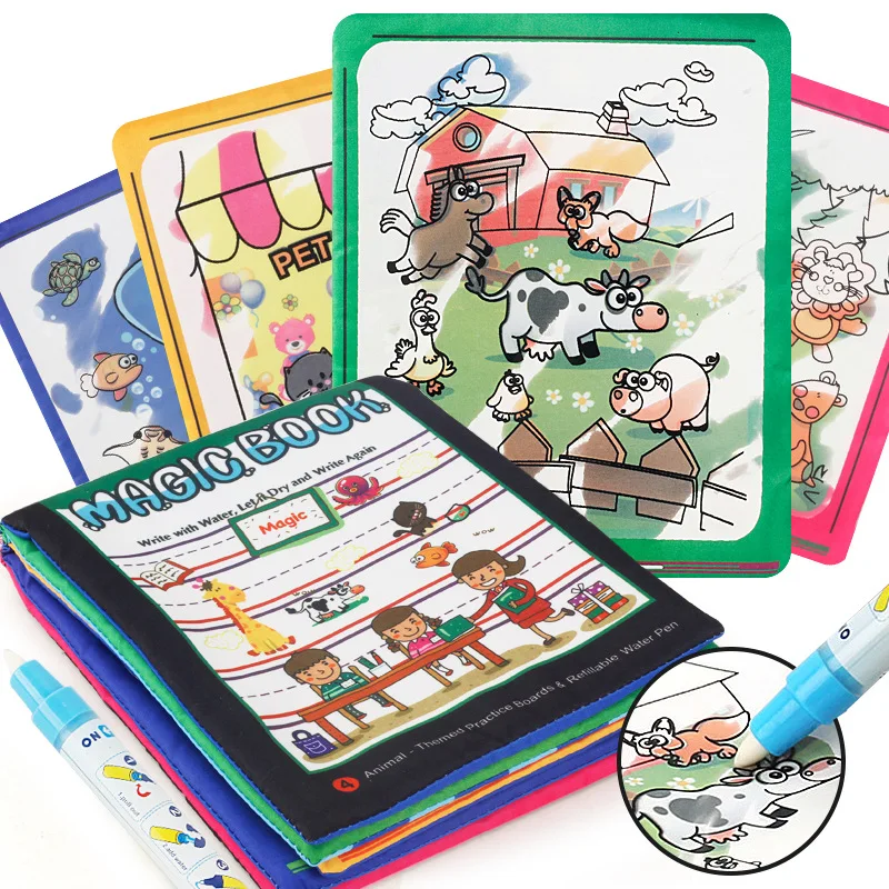 

Infant Educational Toys Baby Water Drawing Book Children Magic Water Canvas Early Education Drawing Graffiti Teaching Aids Cloth
