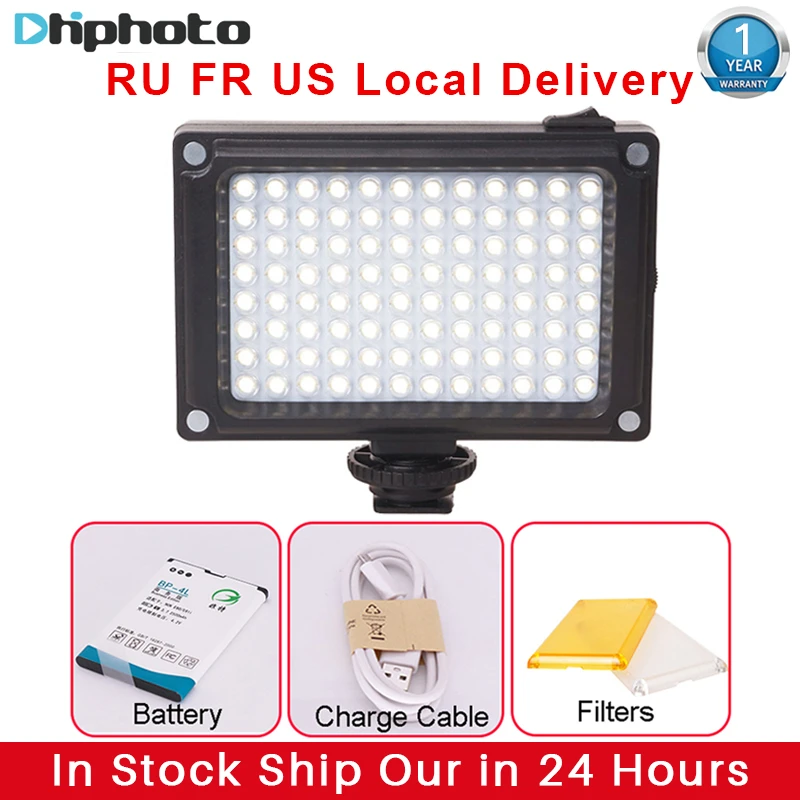 Ulanzi 96 Led Video Light With Battery Filters Hotshoe Photo Lighting On Camera For Canon Nikon Sony Camcorder Dv Dslr Led Video Light Video Lightled Video Aliexpress