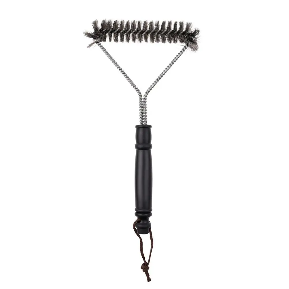 

12-Inch 3-Sided Steel Wire Triangle Grill Brush Barbecue Cleaning Scraper Tool Outdoor BBQ Clean Brush Kitchen Accessories
