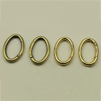 

2pcs Metal Spring Oval Ring Buckles Clips Carabiner Purses Handbag Push Trigger Snap Hook Accessories