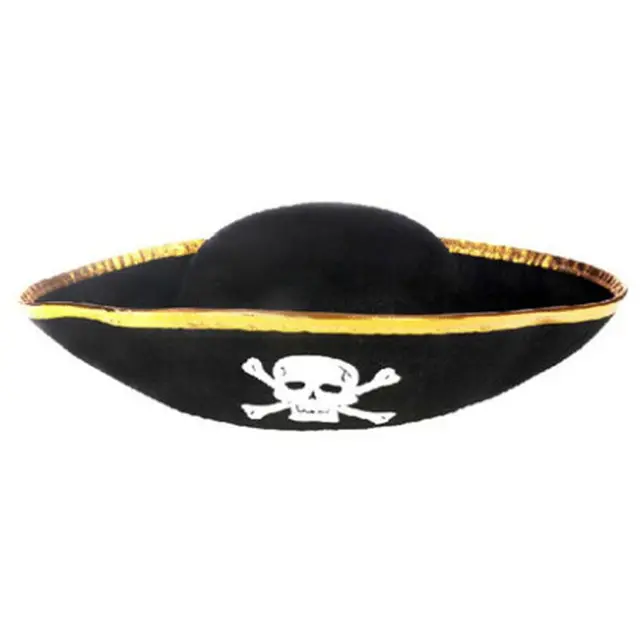 Tri Corner Pirate Hat - Three Cornered Buccaneer Costume Accessory Hat  2