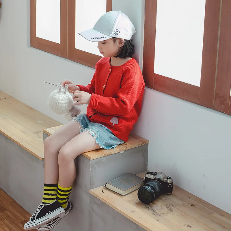 Осенний свитер для девочек детский однотонный вязаный кардиган из ангорской пряжи Детская универсальная куртка в Корейском стиле