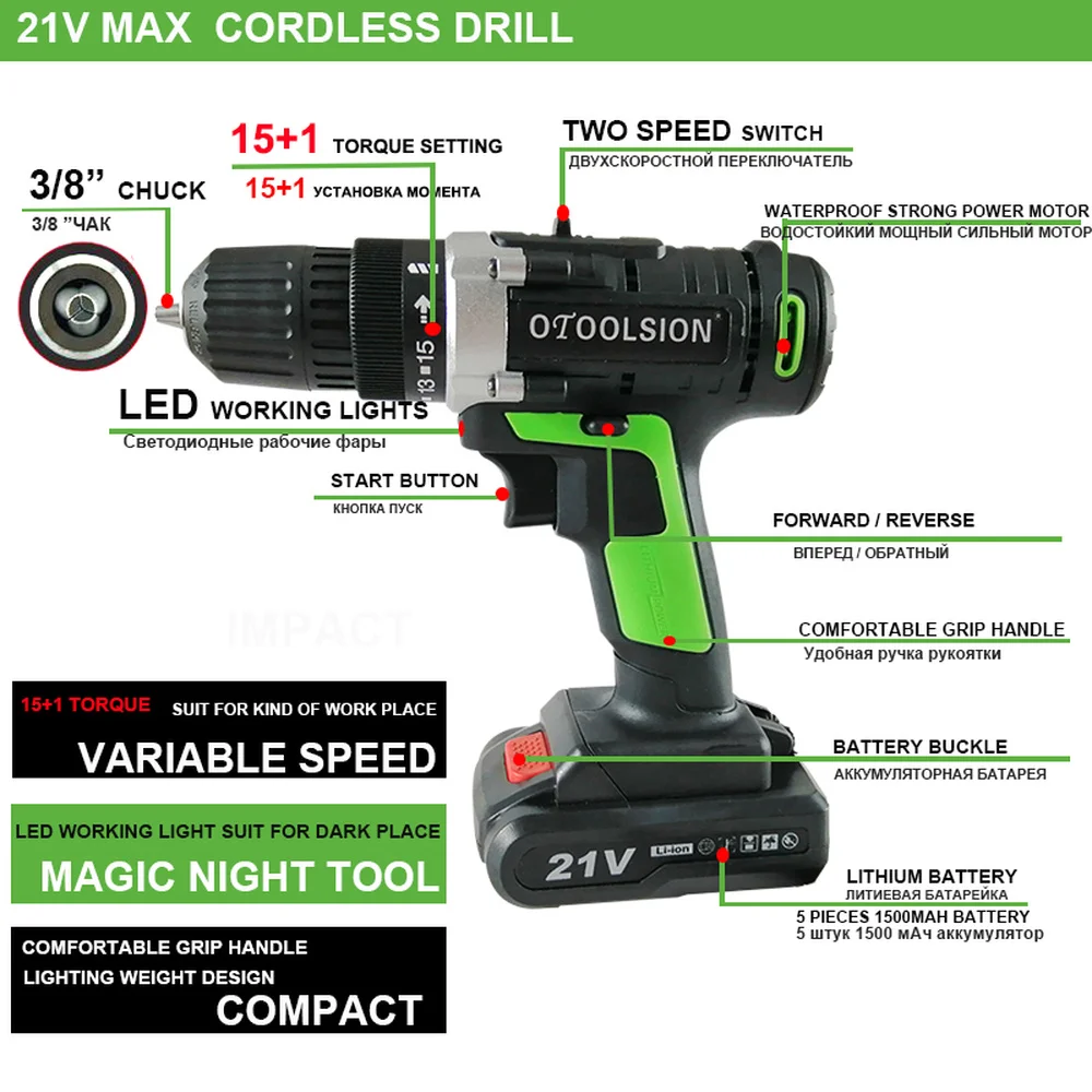 21 в 1.5ач Дрель аккумуляторная отвертка электроинструменты Мини электрическая дрель шуруповерты с батареями 15+ 1 крутящий момент дрель пластиковая коробка