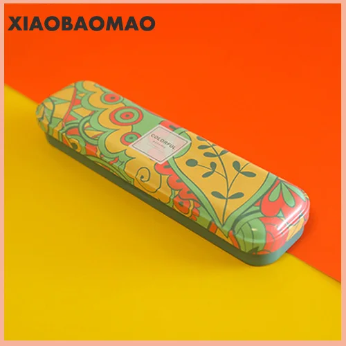 11 Простой стиль железная жесть креативная канцелярская коробка жестяная пенал мультфильм пенал школьные студенческие подарки - Цвет: 11