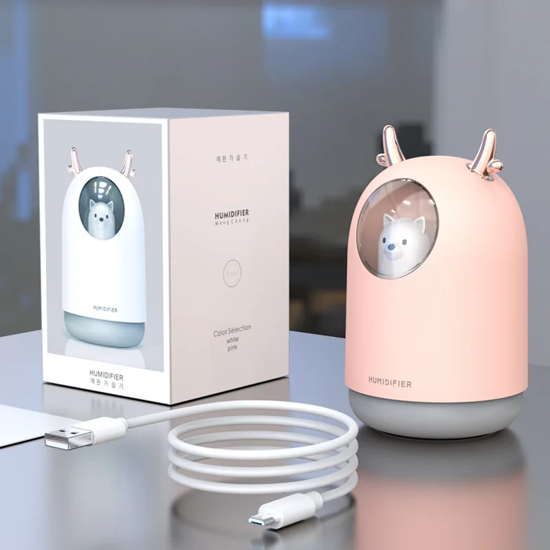  USB Mini Humidifier Cool Mist Cute Portable Air Humidifier With Night Light Air Diffuser For Bedroo