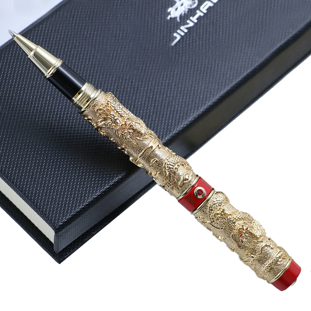 Высокое качество Jinhao Dragon шариковая ручка Роскошная металлическая шариковая ручка древнее серебро 0,7 мм перо канцелярские принадлежности для офиса и школы