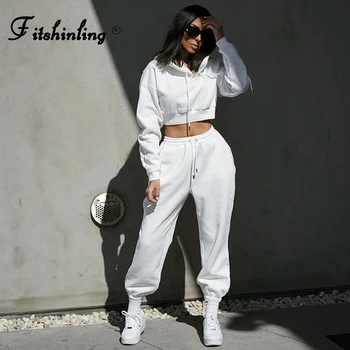 cropped sweatshirt and sweatpants