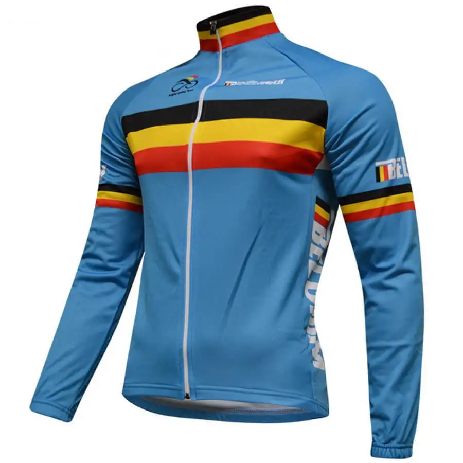 Джерси для велоспорта, Мужская зимняя флисовая и без флиса, с длинным рукавом, профессиональная командная форма для велосипедистов, синяя велосипедная одежда