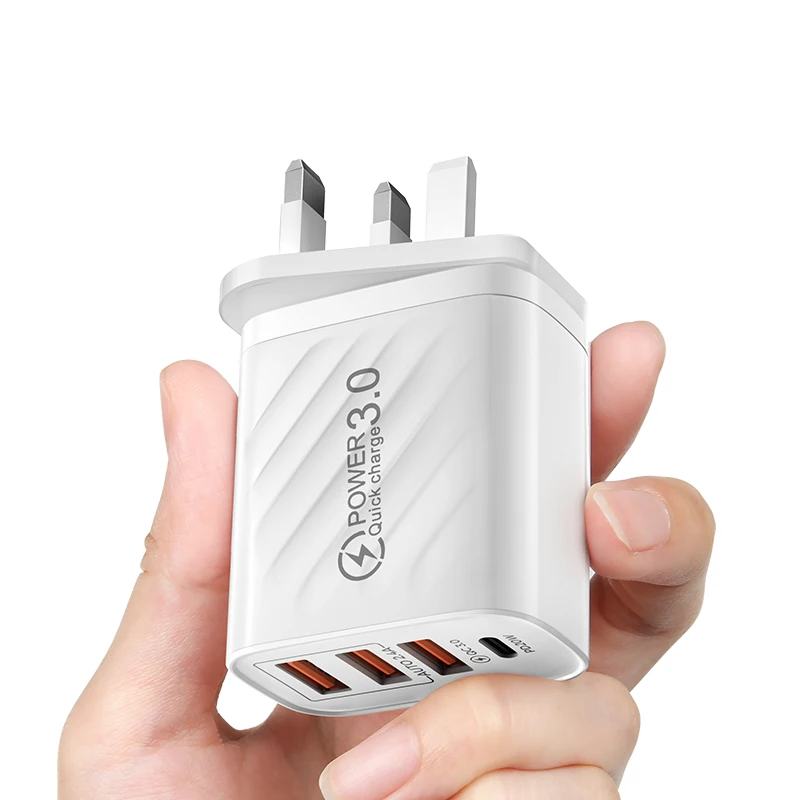 48W USB Charger 4Port Type C Quick Charge QC 3.0 For Samsung Xiaomi mi10 Huawei Charger adapter For Smartphones PD Fast Charging 65 watt car charger Chargers