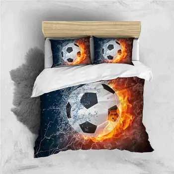 

FootBall / Basketball Pritning Bedding Set Sport Themed 3D Duvet Cover Luxury Microfiber Teens Comforter Cover with Pillow Shams