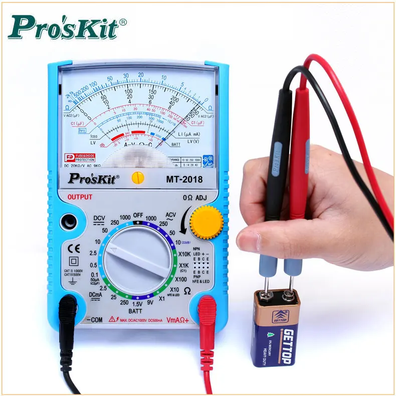 Pro'skit аналоговый мультиметр с защитной функцией измеритель сопротивления