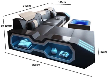 

Modern furniture design L shape leather sofa