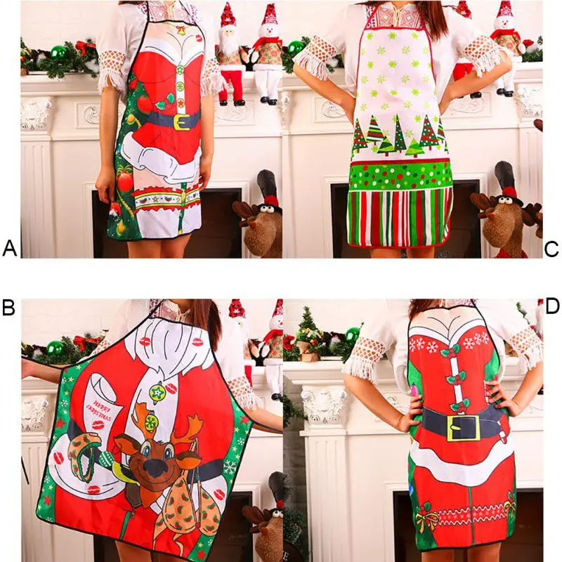 

Christmas Kitchen Aprons for Woman Xmas Decoration Aprons for Adults Dinner Party Cooking Apron Baking Accessories