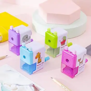 

Hand Crank Mechanical Pencil Sharpener Plastic Creative Student Cartoon Print Pencil Sharpener For Kids School Stationery