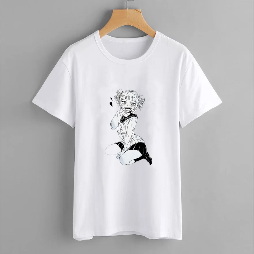 Футболка с японским аниме принтом женская летняя одежда Tumblr Мода Senpai мультфильм Harajuku графическая Повседневная футболка Femme