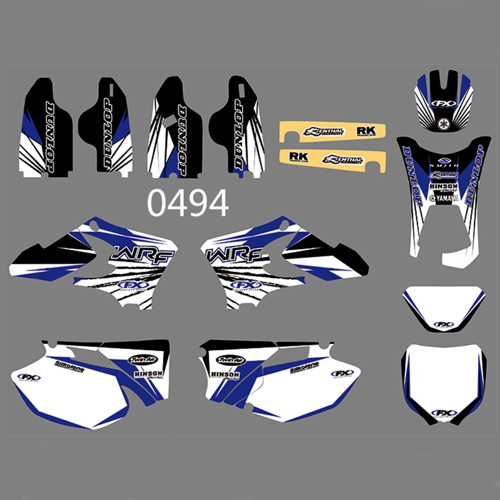 

For YAMAHA WR250F WR450F 2005 2006 Graphics Decals Stickers Custom Number Name 3M Full Motorcycle Backgrounds Accessories
