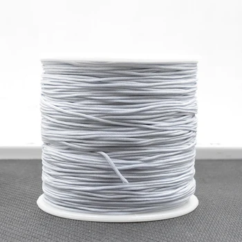 

2018 Wholesale silver-Grey color Nylon Blend Color Chinese Satin Silk Knot Macrame Cord Beads Braided Wire 0.8mm 100yards/PC