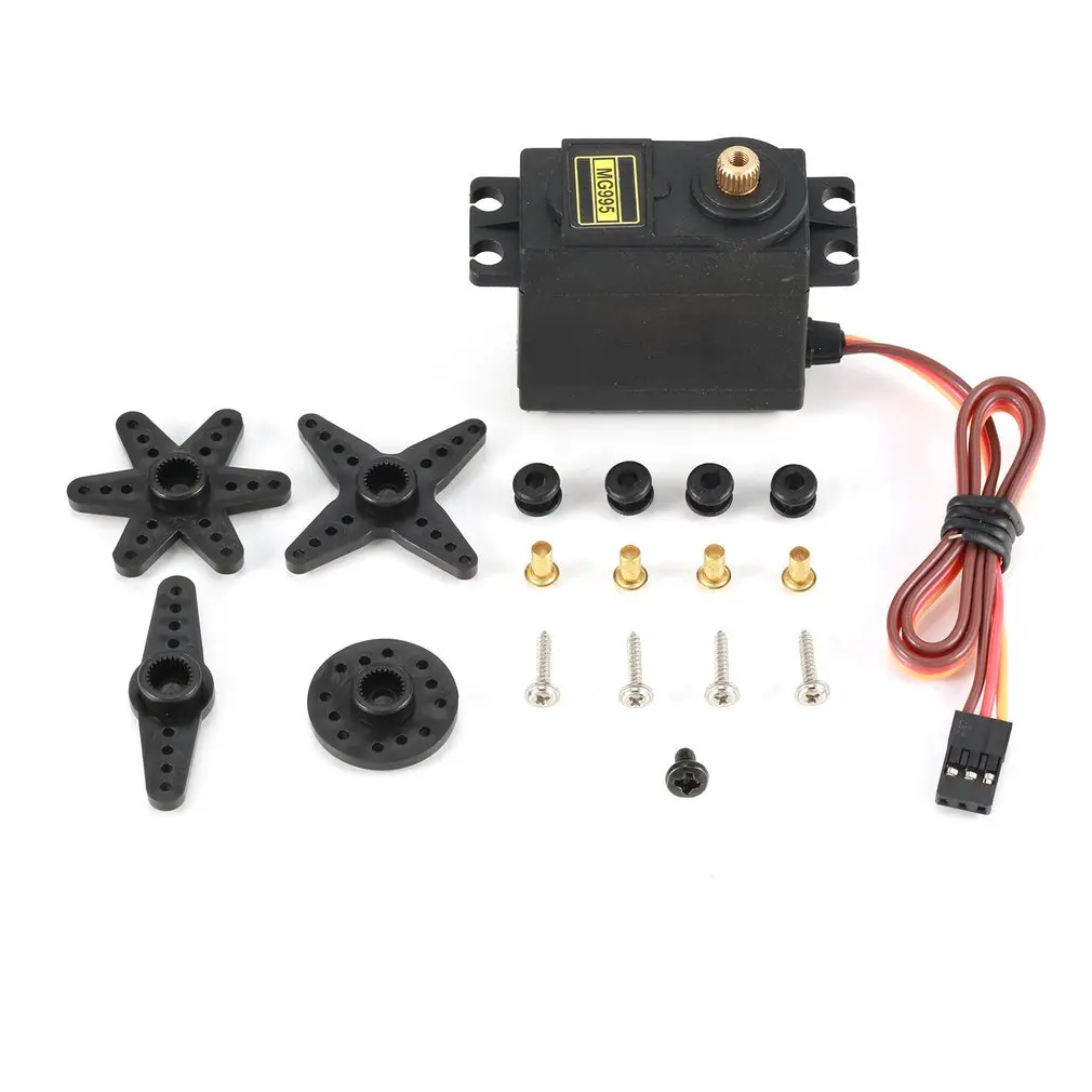 

MG995 Analog Servo Metal Gear Servo 55g High Speed Torque Digital Servo Motor for RC Car Robot Helicopter(Control Angle 180)