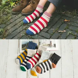 Женские носки весна-осень * в полоску, цветные носки * хлопковые носки * могут быть фланцевые