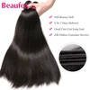 Beaufox Peruvian Hair Bundles Straight Human Hair Weave Bundles Remy Hair Extension Natural Black 1/3/4 Pcs 8-30 Inches 3