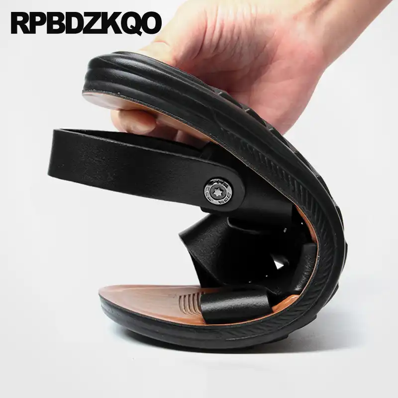 native flat slip on with leather straps