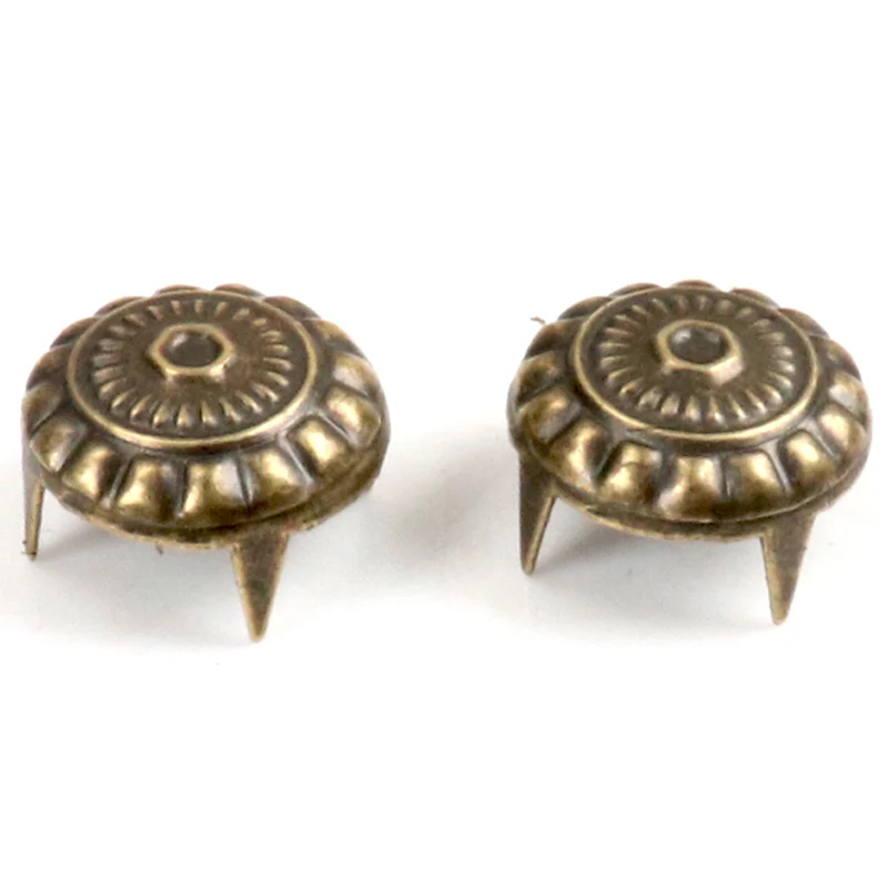 Mixed Round Metal Bronze Four Fastener Brads Spikes 50pcs Scrapbooking Embellishment Crafts Pushpin Studs Decoration 11mm metal brads,scrapbooking decoration