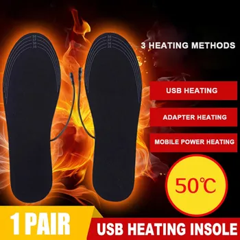 

Insoles 1 Pair Heated Insoles Electrical Pads Unisex Foot Warmers USB Rechargeable Shoes Running Cushion Insoles For Feet Warm