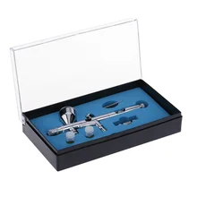 KKmoon самотеком двойного действия комплект аэрографа Набор для нейл Арта, набор для рукоделия Краски хобби модель тела щетка воздуха ногтя 0,2/0,3/0,5mm 9cc