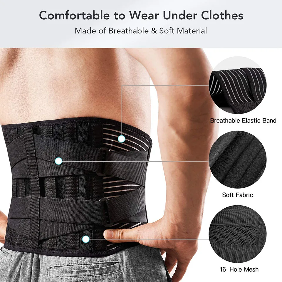 Lumbar Support Belt Back Brace Waist Support Belt Back Support Belt Weightlifting Belt Double Pull Back Waist Trainer