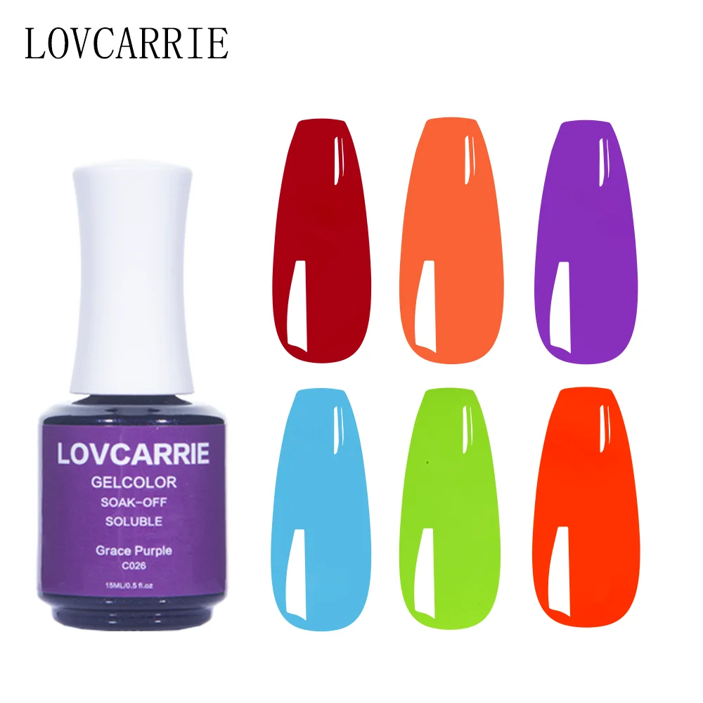 LOVCARRIE 15 мл УФ гель для ногтей неоновый цвет оранжевый красный косметика лаки Vernis