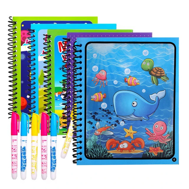 Magic Reusable Kids Water Drawing Book  Children Books Paint Magic Water -  Hot Magic - Aliexpress