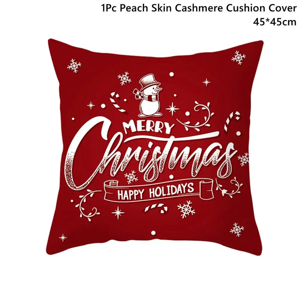 Xmas Pillowcase 4 Taoup красный Санта-Клаус веселая Рождественская наволочка Рождественские украшения для дома Happy Noel Navidad снеговик - Color: Xmas Pillowcase 4