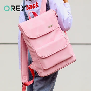 

15.6 inch Women Laptop Backpack Waterproof PU Laptop Bag For Macbook Air Pro Retina DELL Notebook Backpack Girls Pink School Bag