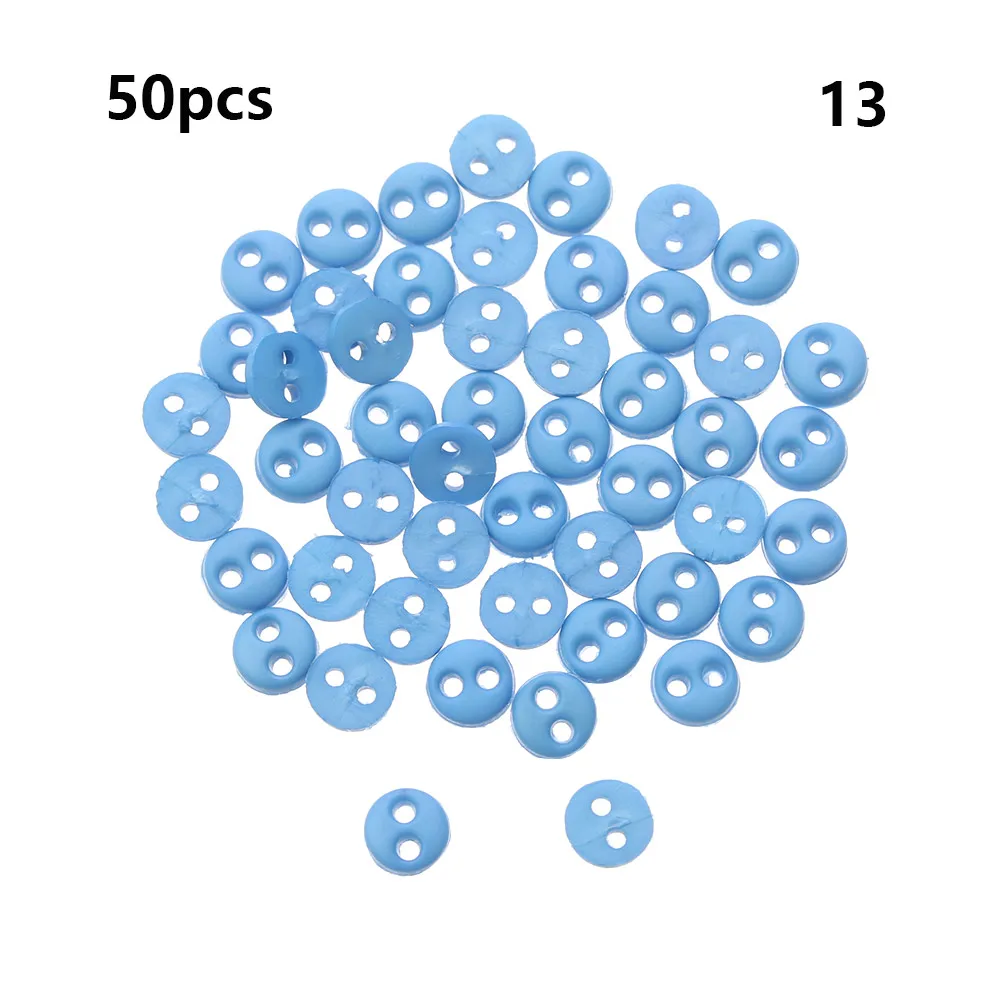 50 шт. 4 мм Ручная работа DIY кукла одежда мини Пуговицы пластиковые пряжки круглые пуговицы конфетных цветов для куклы Одежда Аксессуары для девочек Gif - Цвет: 13
