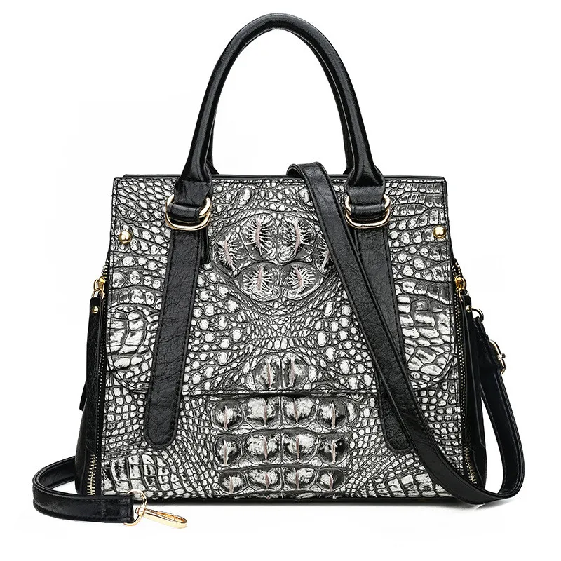 

2020 Vintage Women Shoulder Bags High Quality Alligator Pattern Leather Ladies Handbags Luxury Handbags Women Bags Designer Sac