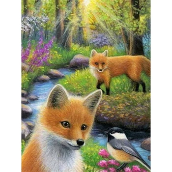 

BMBY-Diamond Painting Kits for Adults 5D Diamond Painting Full Drill Paint with Diamonds Fit DIY,Animal Fox