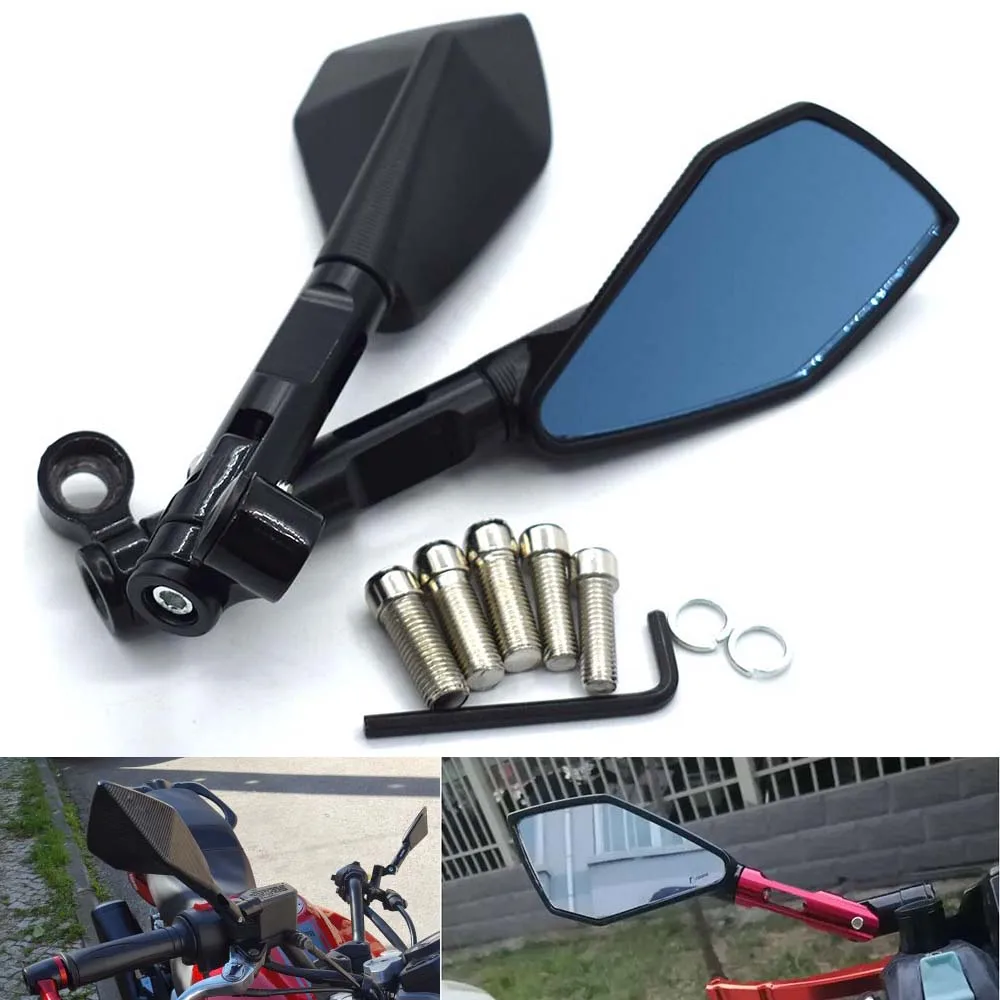 CNC Aluminum Alloy Blue Glass Rearview Mirror Side Universal FOR Suzuki GSF250 GSF400 GSF600 GSF650 GSF1200 GSF1250 | Автомобили и