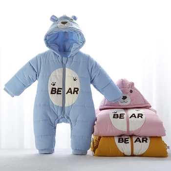 

Winter Baby Rompers Onesies New Born Baby Clothes Bear Cute Hooded toddler Suit Baby Girl Outfits YYY017