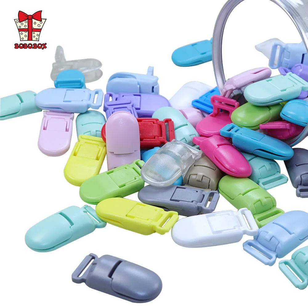 BOBO.BOX 100Pcs Baby Pacifier Clip Plastic Baby Holder Soother Pacifier Multicolor Infant Dummy Clip Nipple Holder Baby Pacifier