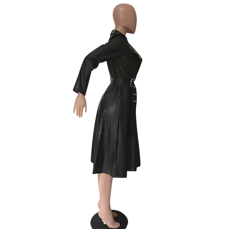 Yooneedi Winter Design Sexy Style Women Outwear Color Solid V-Neck Full Sleeve Long Style Outwear(With Betl) SMD-5901
