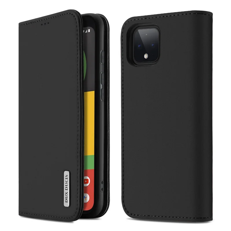 Мягкий сенсорный чехол из натуральной кожи для Google Pixel 4 XL Подставка-кошелек для телефона Магнитный флип-чехол для Google Pixel 4/XL/XL4 - Цвет: Черный