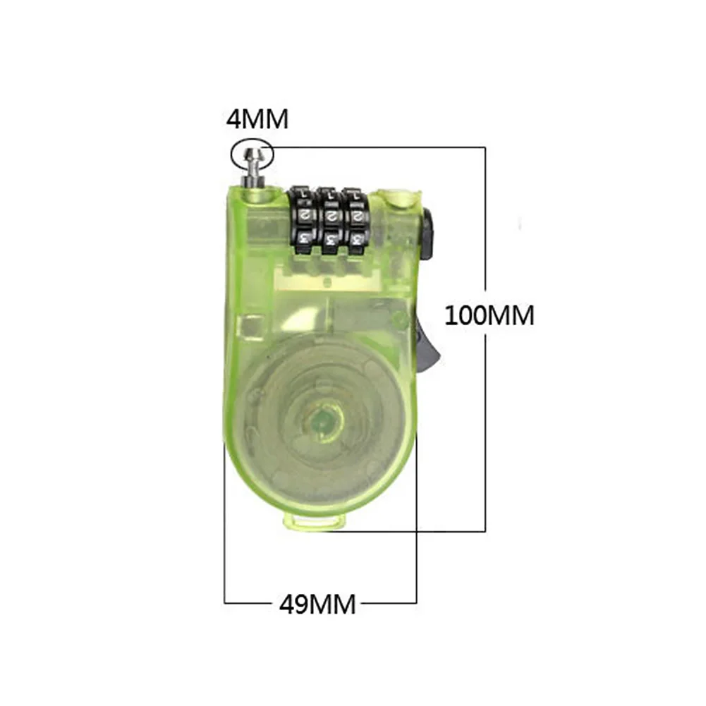 Противоугонная система для велосипеда замок тросик безопасности Мини длинный Roller 3 цифр Универсальная коляска замок лыжные кодовый кабель Выдвижная проволочная велосипедный замок#2
